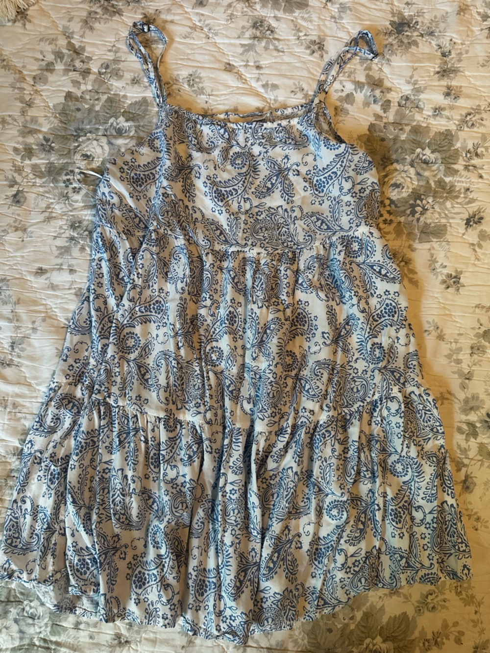 Ocean Drive White and Blue Paisley Mini Dress